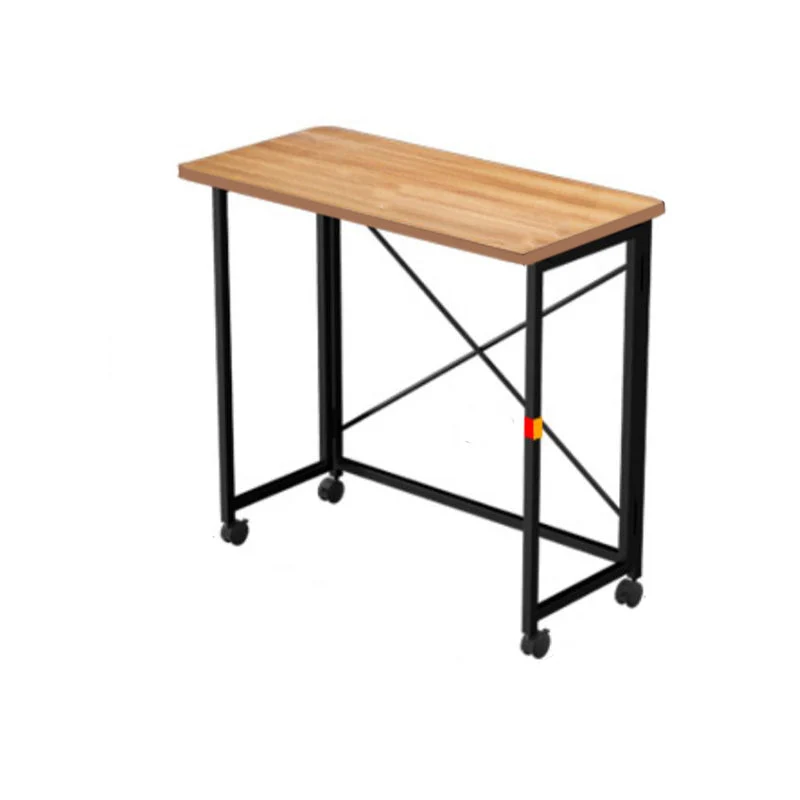 Table d'ordinateur portable pliable de forme rectangulaire, bureau d'écriture en bois marron/blanc Clearhalo