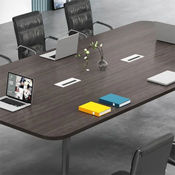 Table d'étude de réunion de bureau, bureau d'écriture de forme rectangulaire fixe Clearhalo