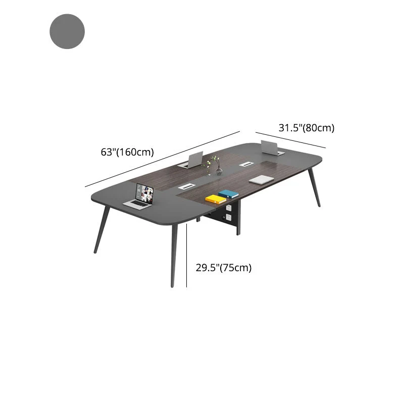 Table d'étude de réunion de bureau, bureau d'écriture de forme rectangulaire fixe Clearhalo