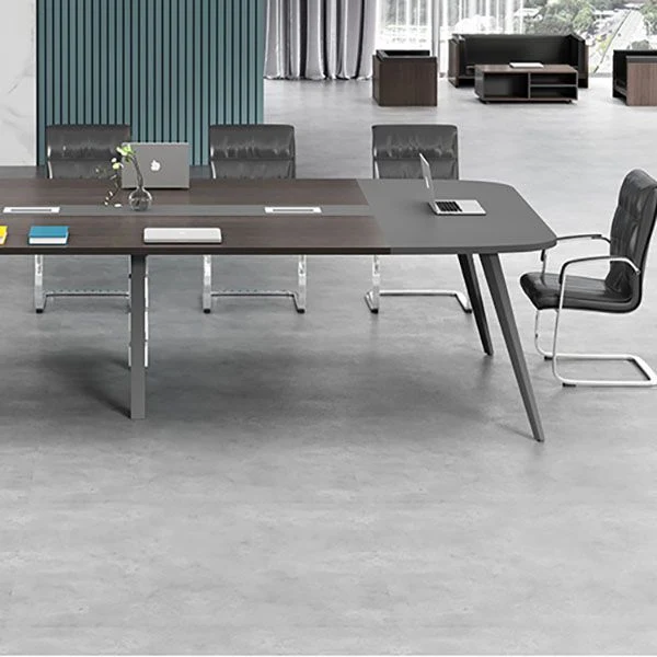 Table d'étude de réunion de bureau, bureau d'écriture de forme rectangulaire fixe Clearhalo