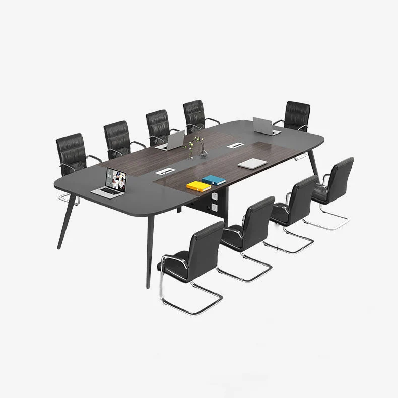 Table d'étude de réunion de bureau, bureau d'écriture de forme rectangulaire fixe Clearhalo