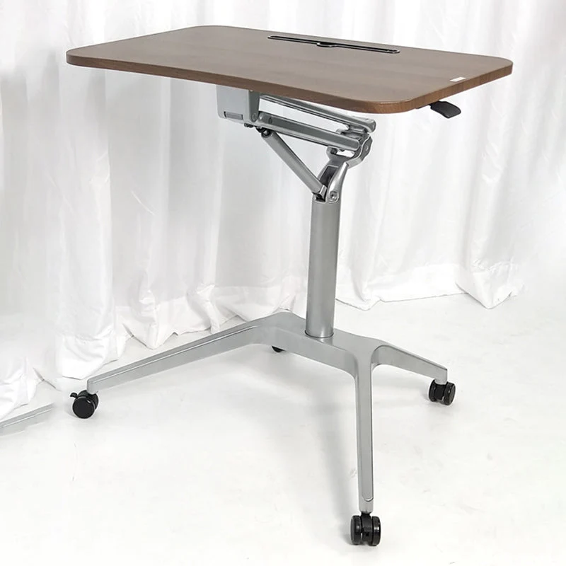Table mobile de forme rectangulaire de bureau en bois de style moderne avec des roues pour le bureau Clearhalo