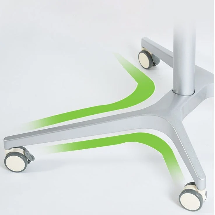 Table mobile de forme rectangulaire de bureau de style moderne avec roues pour le bureau Clearhalo