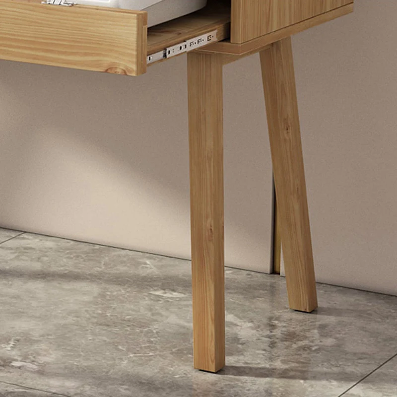 Table de piano naturelle de style moderne, bureau d'ordinateur à base Parsons en bois massif Clearhalo