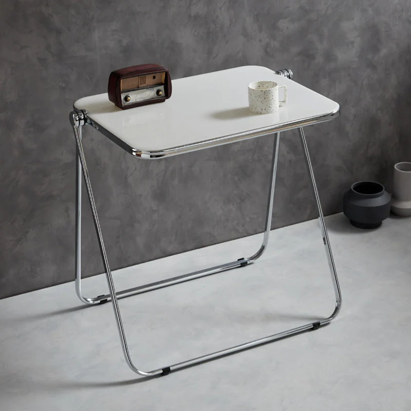 Table pliante réglable en acrylique de chambre à coucher de bureau de style moderne, 25,1 "L X 19,6" W Clearhalo