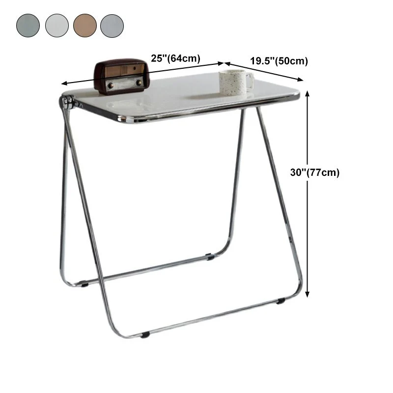 Table pliante réglable en acrylique de chambre à coucher de bureau de style moderne, 25,1 "L X 19,6" W Clearhalo
