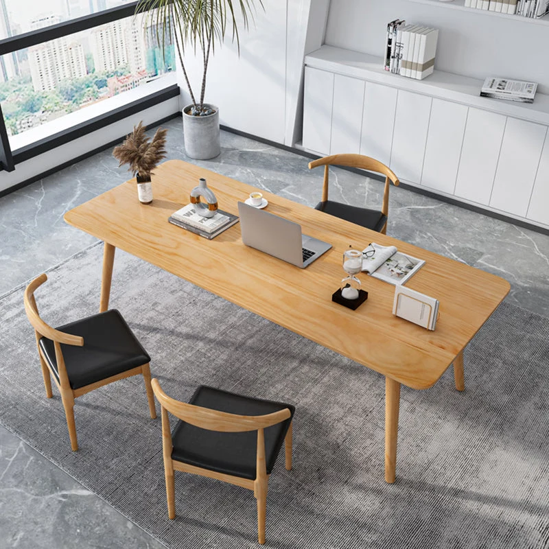 Table rectangulaire pour ordinateur portable, réversible, bureau d'écriture naturel pour le bureau Clearhalo