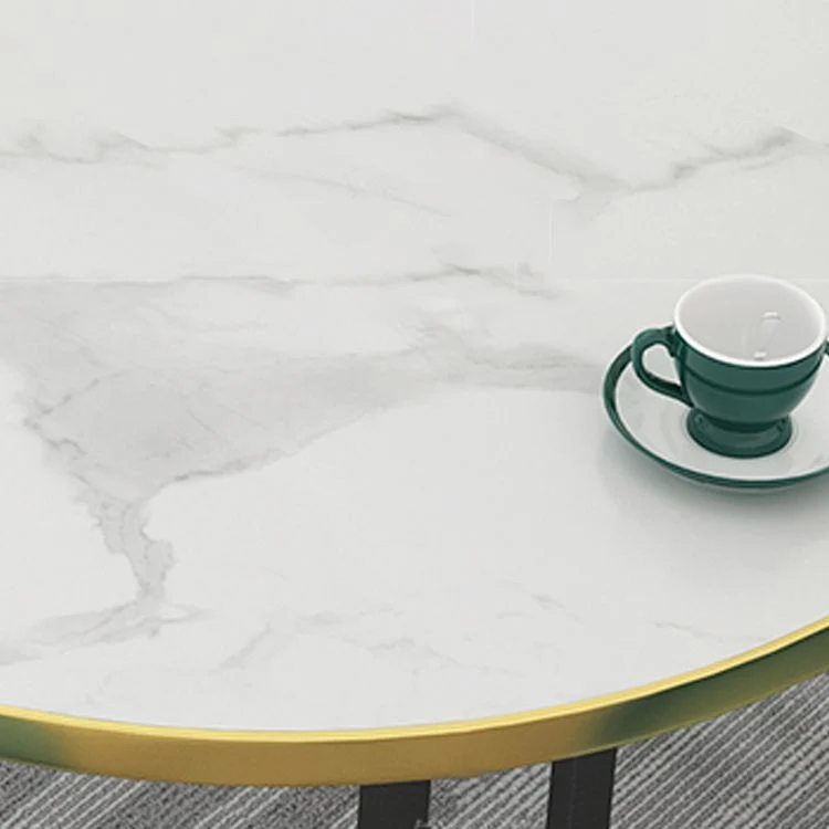 Table de réunion blanche de style moderne, bureau d'écriture ovale en bois Clearhalo