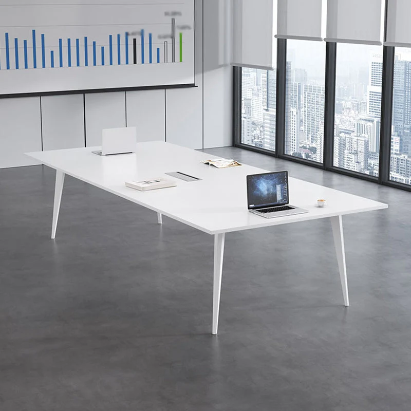 Table de réunion en bois, bureau à domicile, bureau d'écriture rectangulaire moderne Clearhalo