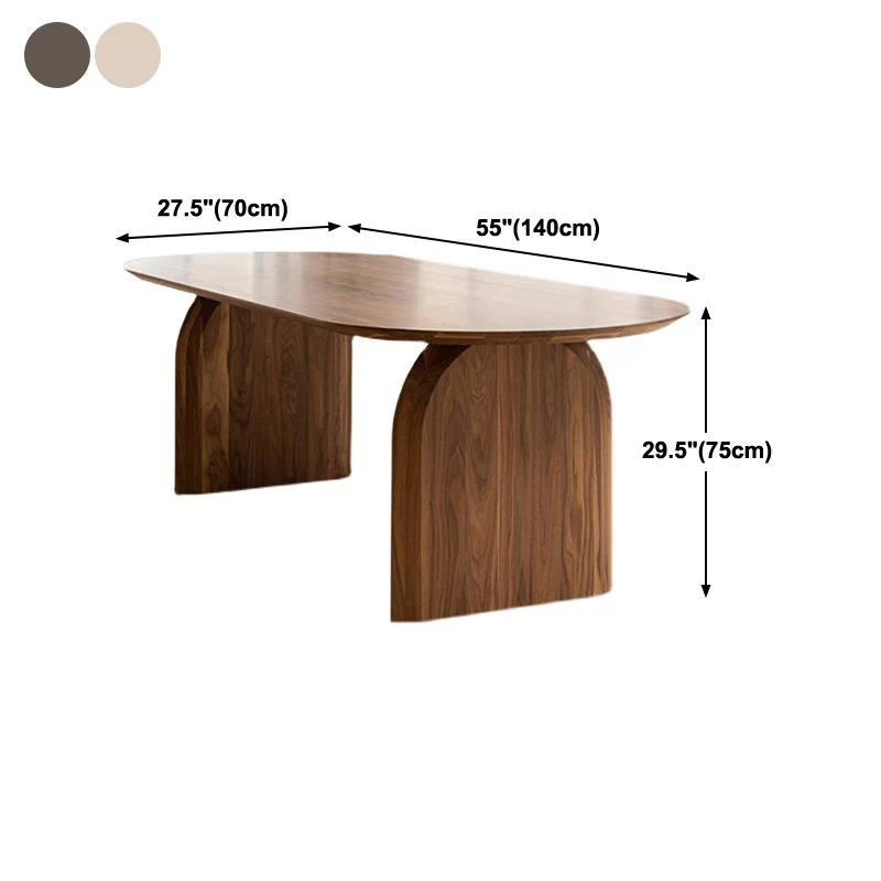 Table de réunion en bois massif, bureau à domicile, bureau d'écriture moderne ovale Clearhalo