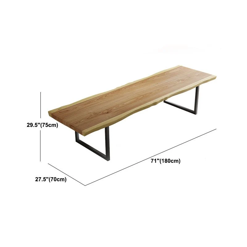 Table de réunion en bois massif, bureau à domicile, bureau d'écriture moderne de forme libre Clearhalo