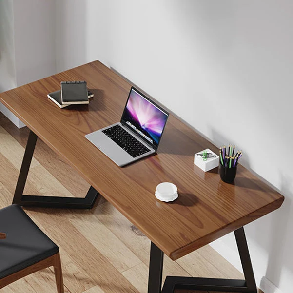 Table de réunion en bois massif, bureau à domicile, bureau d'écriture de simplicité de forme libre Clearhalo