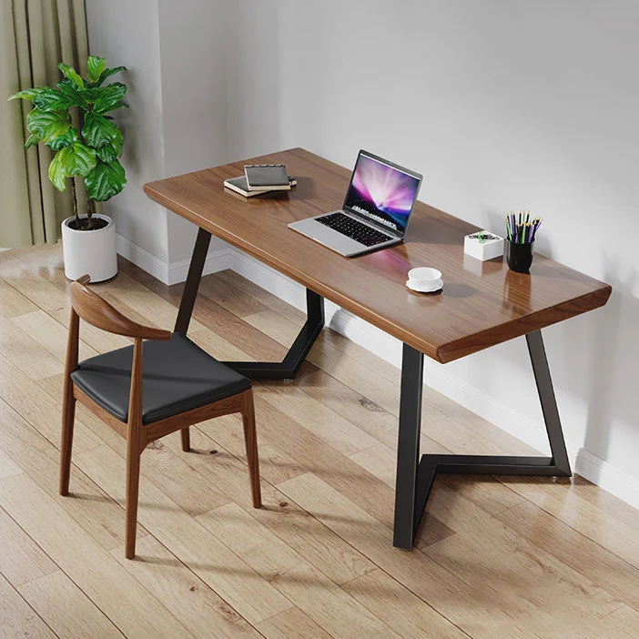 Table de réunion en bois massif, bureau à domicile, bureau d'écriture de simplicité de forme libre Clearhalo