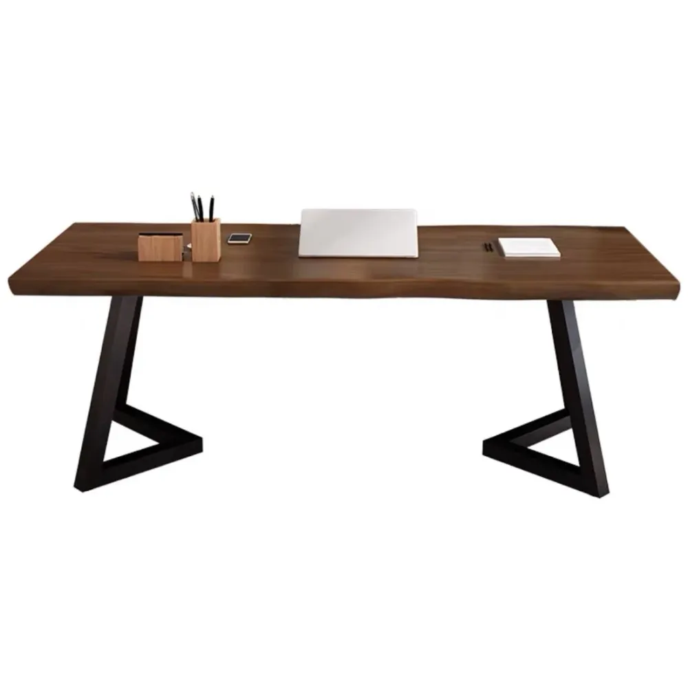 Table de réunion en bois massif, bureau à domicile, bureau d'écriture de simplicité de forme libre Clearhalo