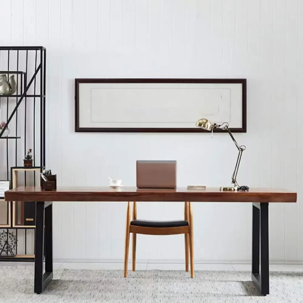 Table de réunion en bois massif, bureau à domicile, bureau d'écriture simple Clearhalo