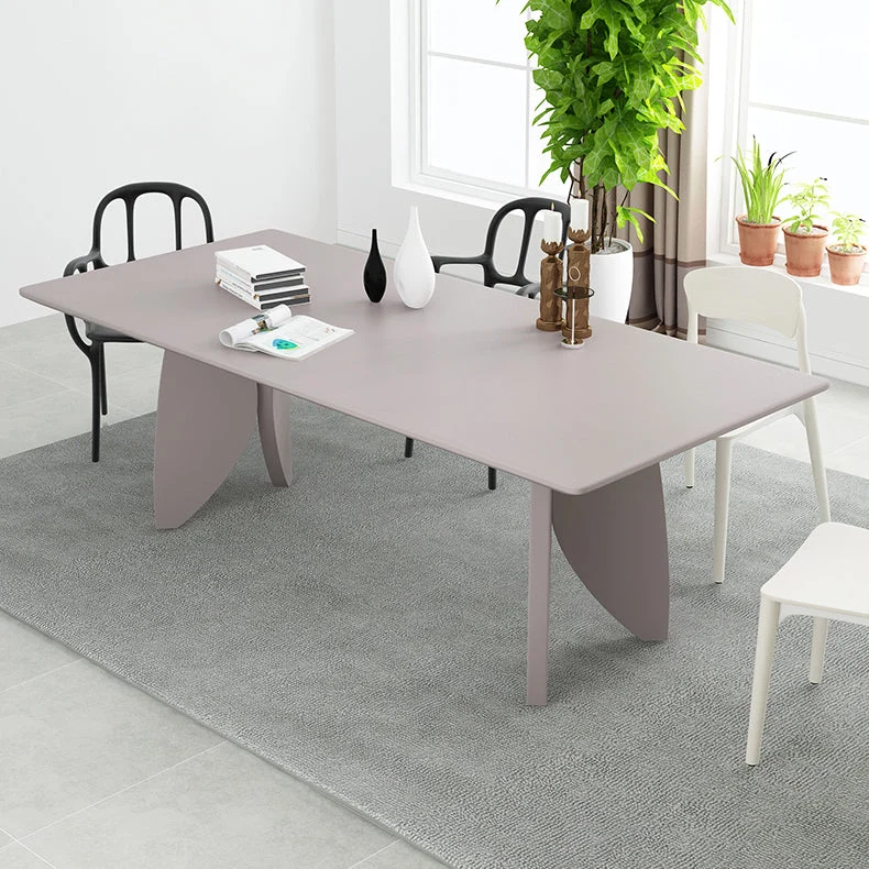 Table de réunion en bois massif, bureau à domicile, bureau de travail moderne incurvé Clearhalo