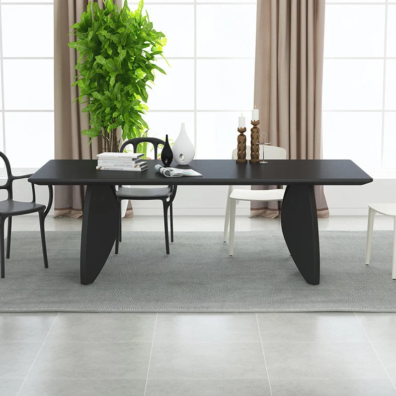 Table de réunion en bois massif, bureau à domicile, bureau de travail moderne incurvé Clearhalo