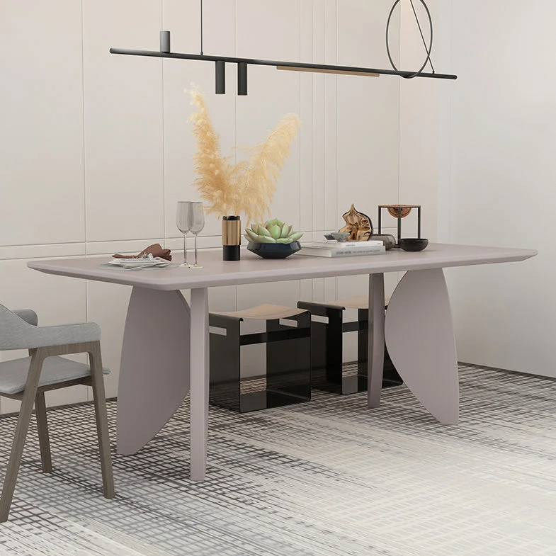 Table de réunion en bois massif, bureau à domicile, bureau de travail moderne incurvé Clearhalo