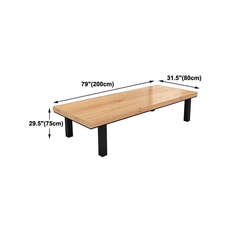 Table de réunion en bois massif, bureau rectangulaire moderne Clearhalo