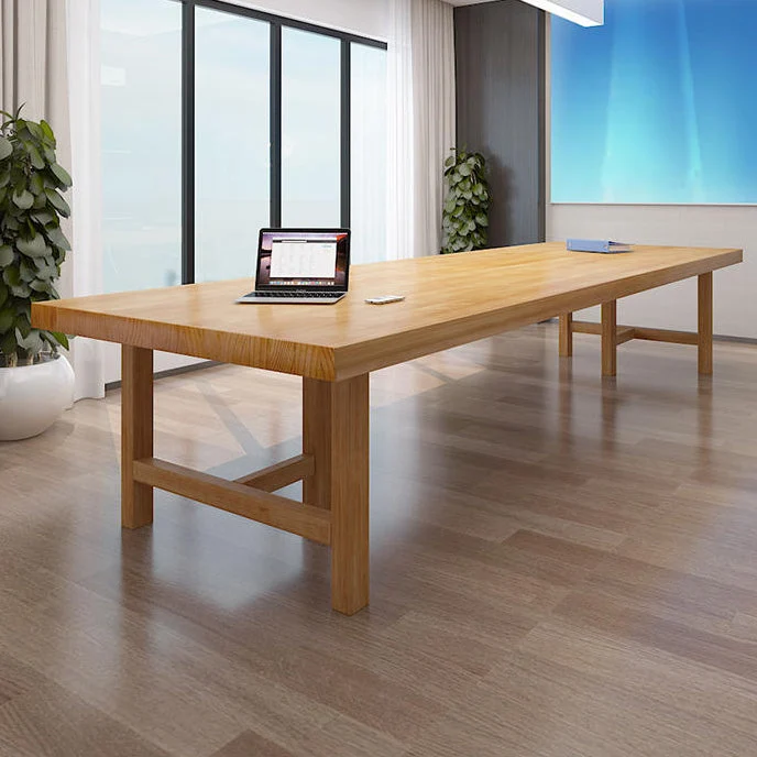 Table de réunion en bois massif de pin, bureau rectangulaire de style moderne Clearhalo