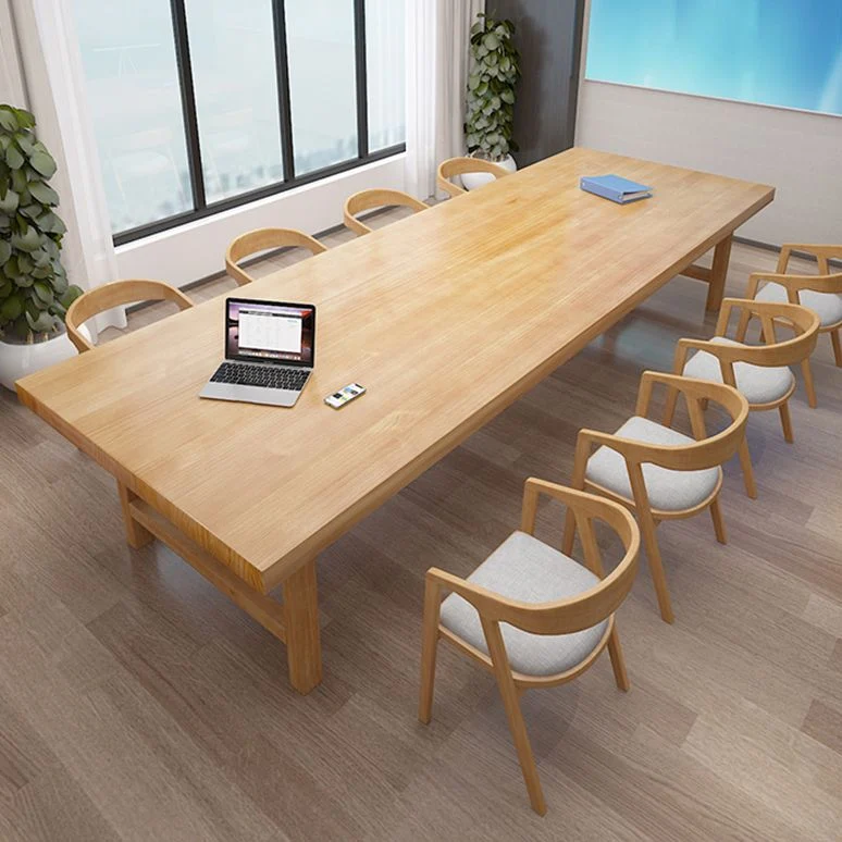 Table de réunion en bois massif de pin, bureau rectangulaire de style moderne Clearhalo