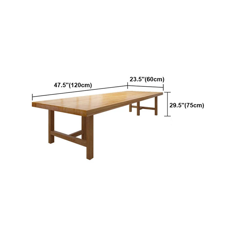 Table de réunion en bois massif de pin, bureau rectangulaire de style moderne Clearhalo