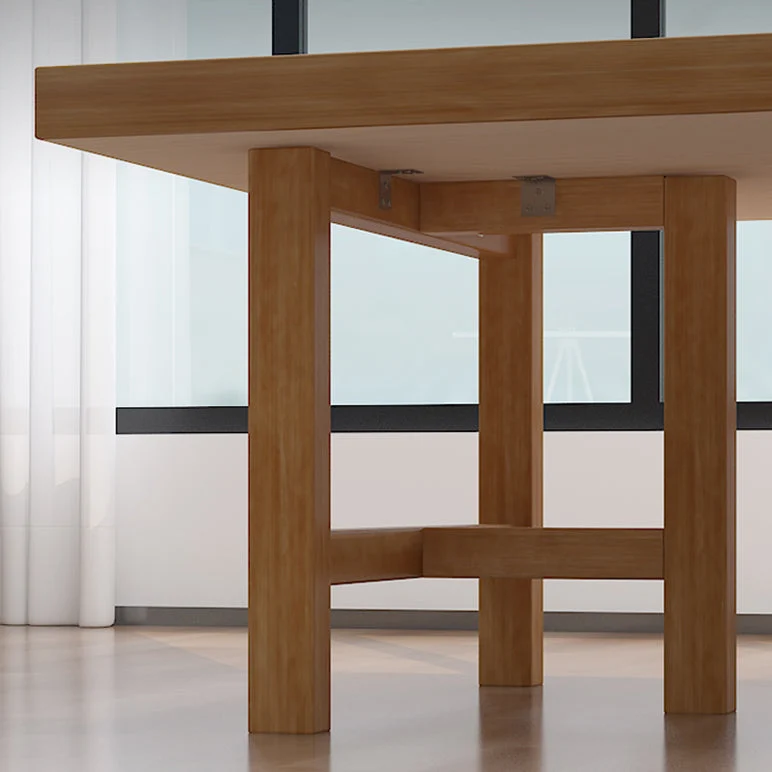 Table de réunion en bois massif, table d'écriture fixe simple pour le bureau et la maison Clearhalo