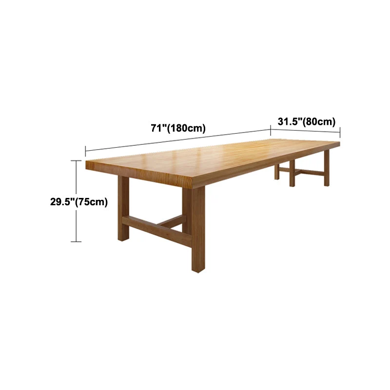 Table de réunion en bois massif, table d'écriture fixe simple pour le bureau et la maison Clearhalo