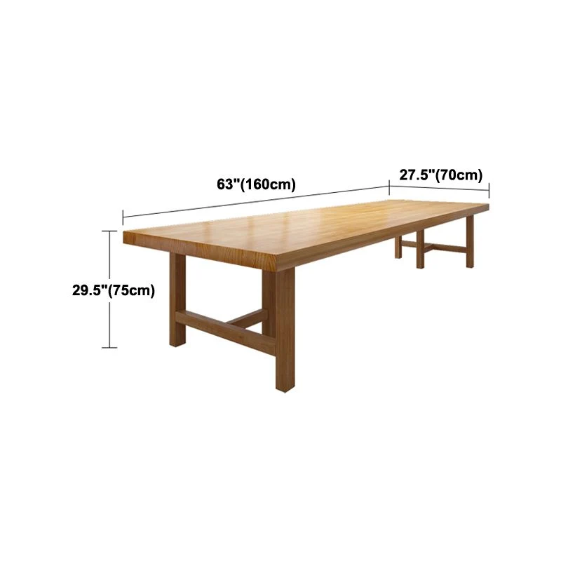 Table de réunion en bois massif, table d'écriture fixe simple pour le bureau et la maison Clearhalo