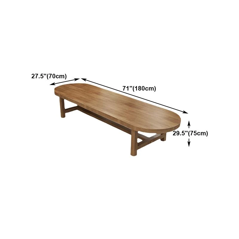 Table de réunion de bureau, bureau d'écriture moderne de forme ovale avec bois massif Clearhalo