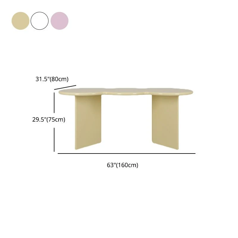 Table de réunion de bureau de forme libre, bureau industriel en bois massif Clearhalo