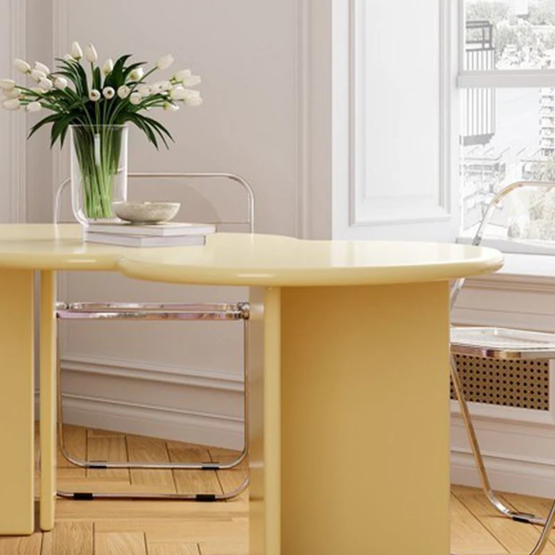 Table de réunion de bureau de forme libre, bureau industriel en bois massif Clearhalo