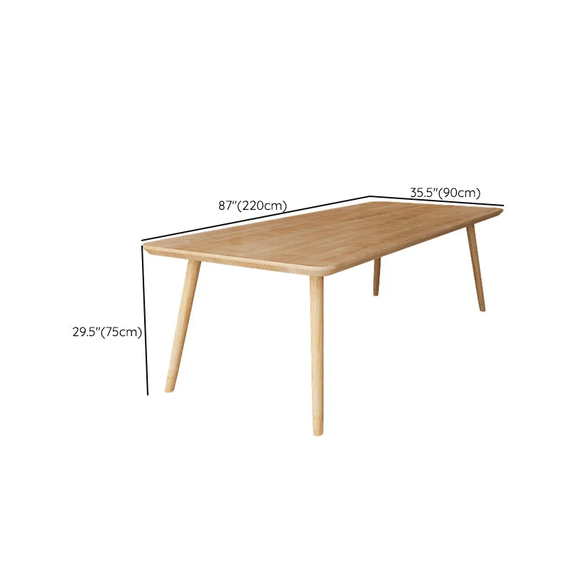 Table de réunion de bureau de style moderne, bureau d'écriture en bois massif à 4 pieds Clearhalo