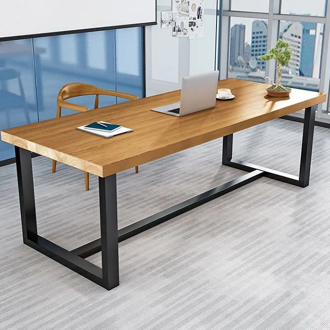 Table de réunion fixe pour bureau à domicile, bureau d'écriture de forme rectangulaire Clearhalo