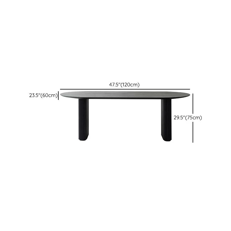 Table de réunion de forme ovale moderne, bureau d'écriture à domicile en bois massif Clearhalo