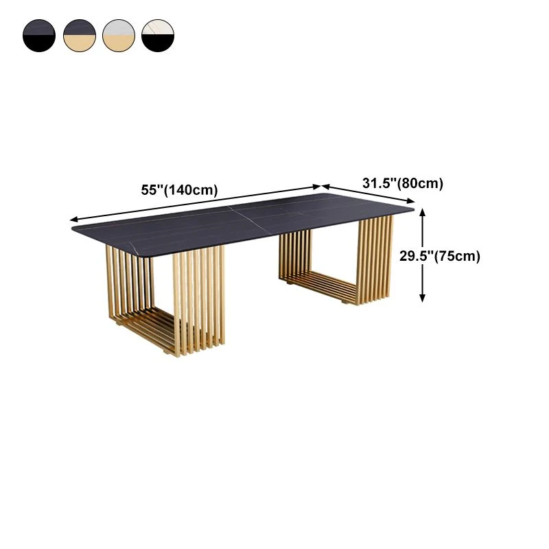 Table de réunion incurvée, bureau d'écriture de luxe en marbre artificiel Clearhalo