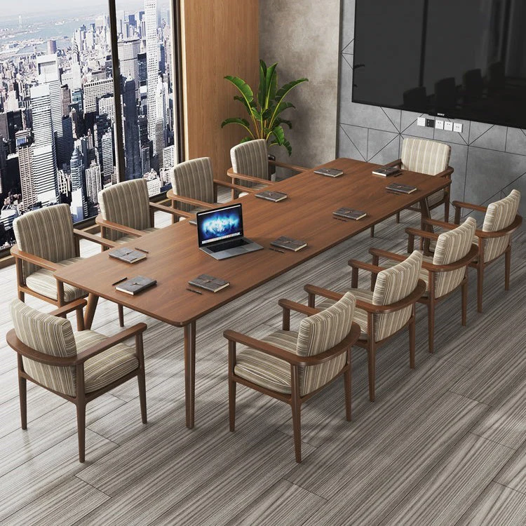 Table de réunion incurvée bureau à domicile fixe bureau d'écriture de style moderne Clearhalo