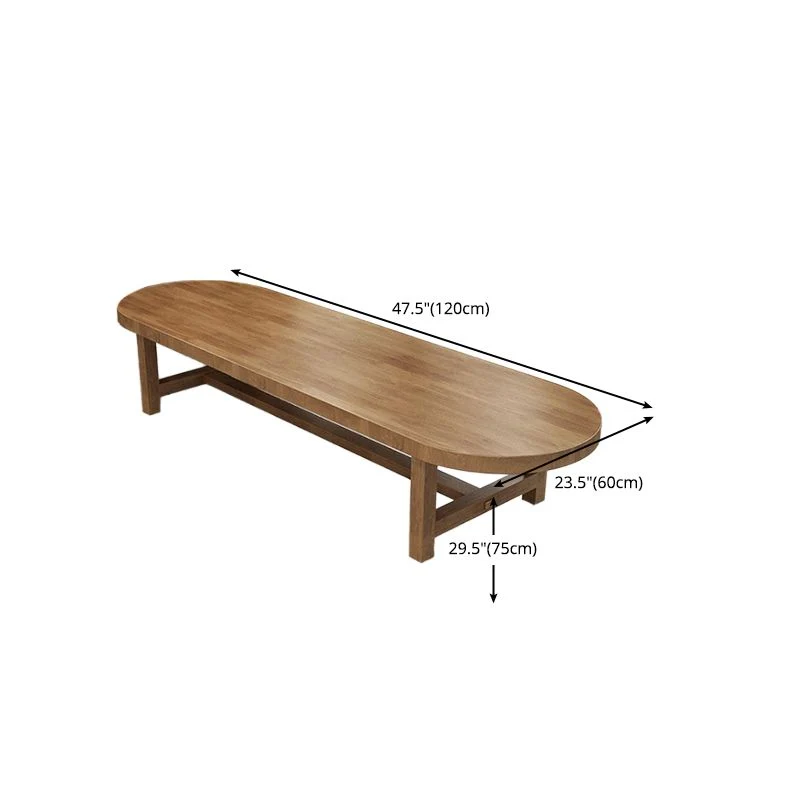 Table de réunion ovale en bois massif, bureau d'écriture simple pour la maison et le bureau Clearhalo