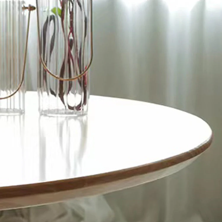 Table de réunion ovale en bois massif, bureau de travail moderne avec pieds en bois Clearhalo