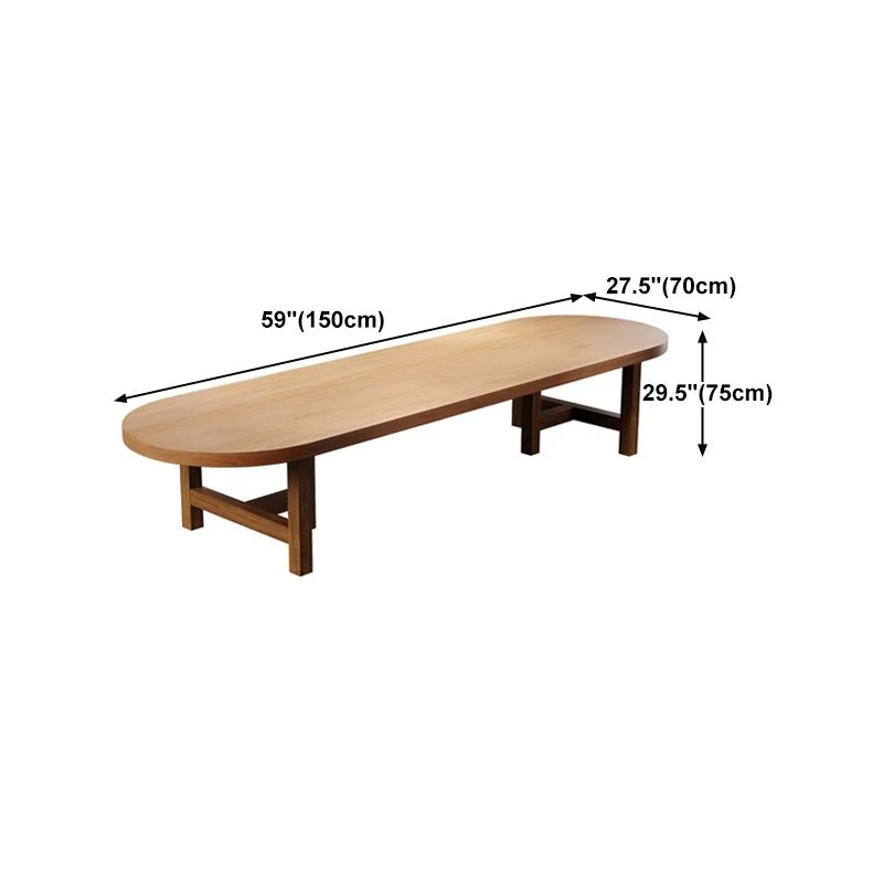 Table de réunion ovale en bois massif, bureau d'écriture fixe de simplicité pour bureau à domicile Clearhalo