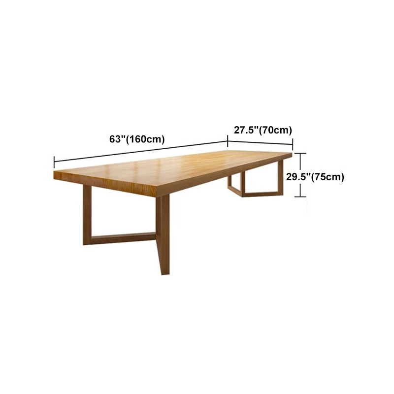 Table de réunion rectangulaire en bois massif, bureau d'écriture moderne Clearhalo