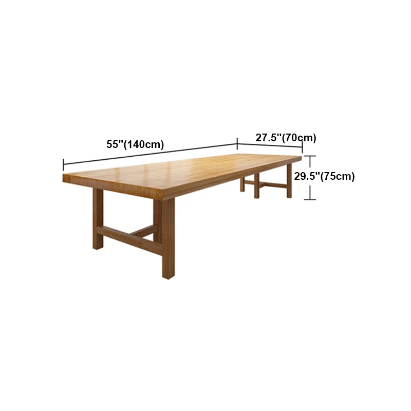 Table de réunion rectangulaire en bois massif, bureau d'écriture simple pour la maison et le bureau Clearhalo