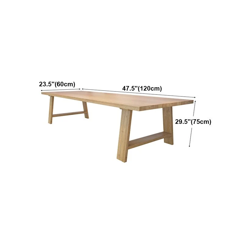 Table de réunion rectangulaire en bois massif, bureau à domicile, bureau d'écriture moderne Clearhalo