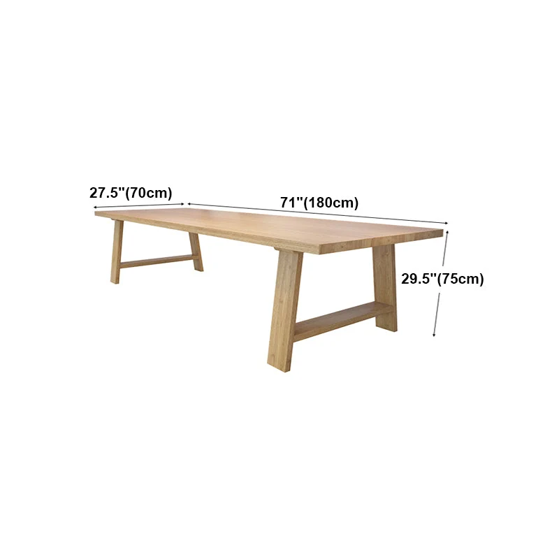 Table de réunion rectangulaire en bois massif, bureau à domicile, bureau d'écriture moderne Clearhalo