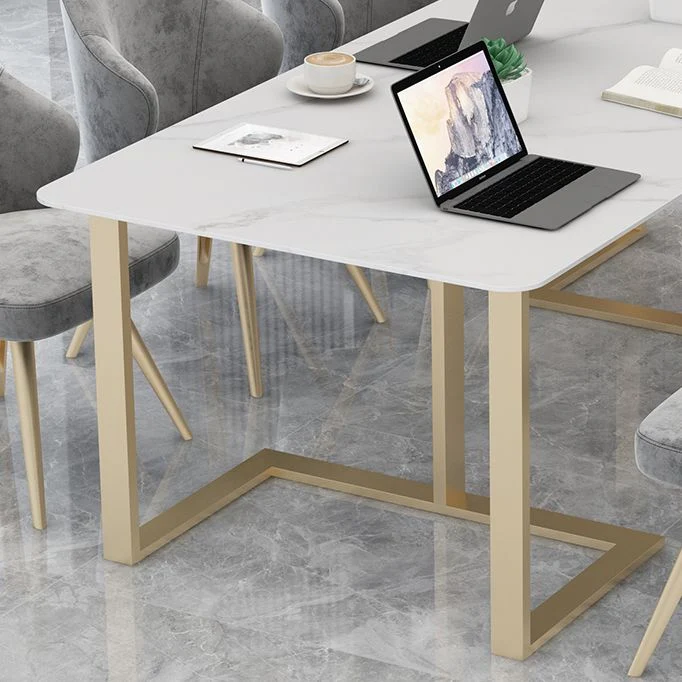Table de réunion rectangulaire pour bureau à domicile, bureau d'écriture fixe de luxe Clearhalo