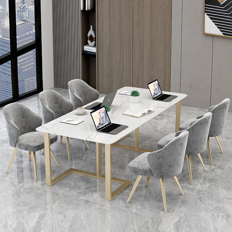 Table de réunion rectangulaire pour bureau à domicile, bureau d'écriture fixe de luxe Clearhalo