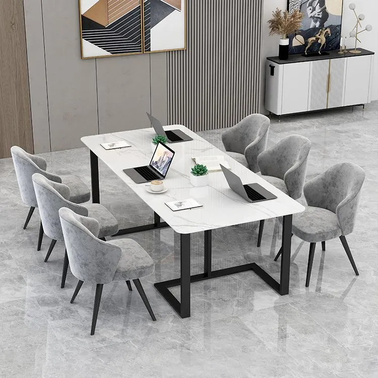 Table de réunion rectangulaire pour bureau à domicile, bureau d'écriture fixe de luxe Clearhalo