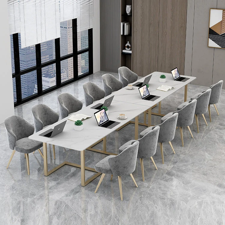 Table de réunion rectangulaire pour bureau à domicile, bureau d'écriture fixe de luxe Clearhalo