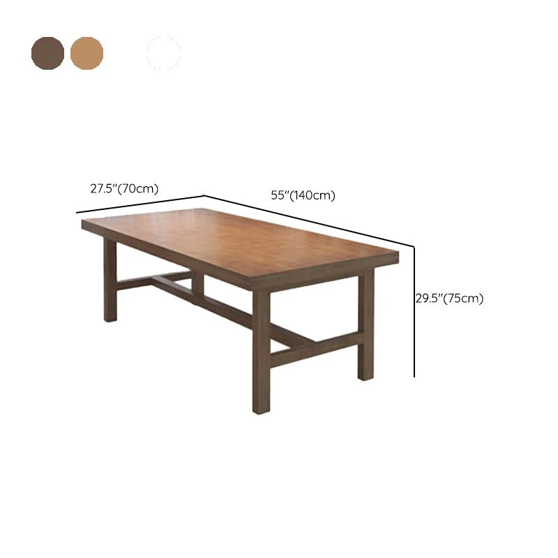 Table de salon en bois massif, bureau rectangulaire marron, hauteur 29,5 pouces Clearhalo