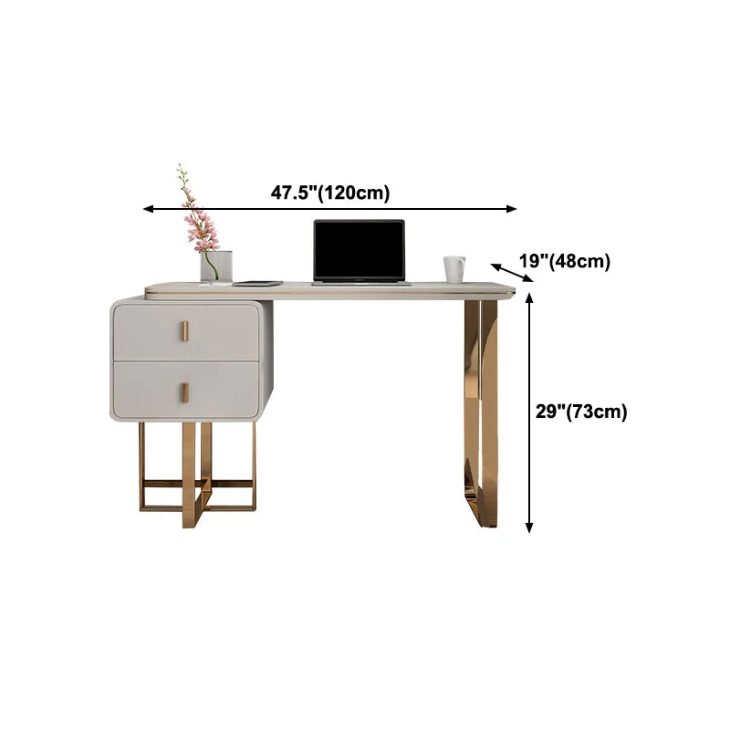 Table de travail en bois bureau à domicile bureau d'écriture rectangulaire de luxe Clearhalo